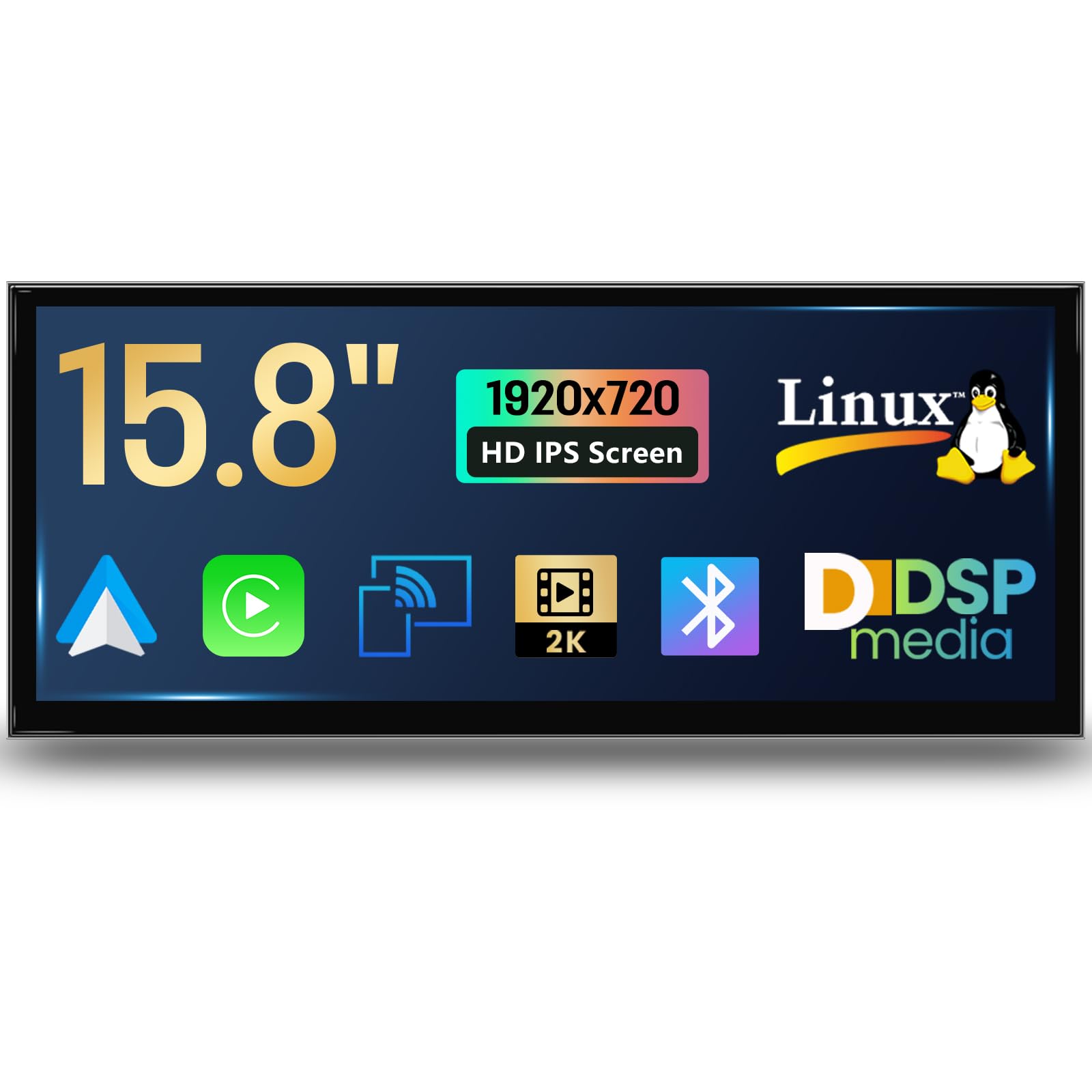 15.8" CarPlay Android Auto Linux IPS for BMW 3/5 Series E60/E61/E62/E92 CCC