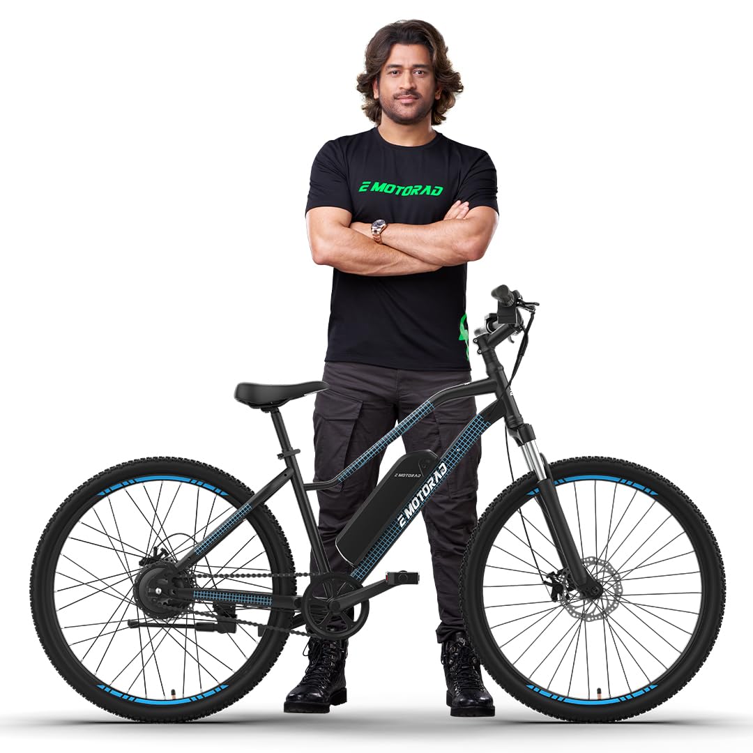 EMotorad X2 Unisex MTB Electric Cycle with 7.65Ah Removable Battery, LCD Display, 5 Levels of PAS, 27.5" Wheel, Front Suspension, 250W Motor, 90% Assembled (Mesh Black) (Mesh Black)-image-42