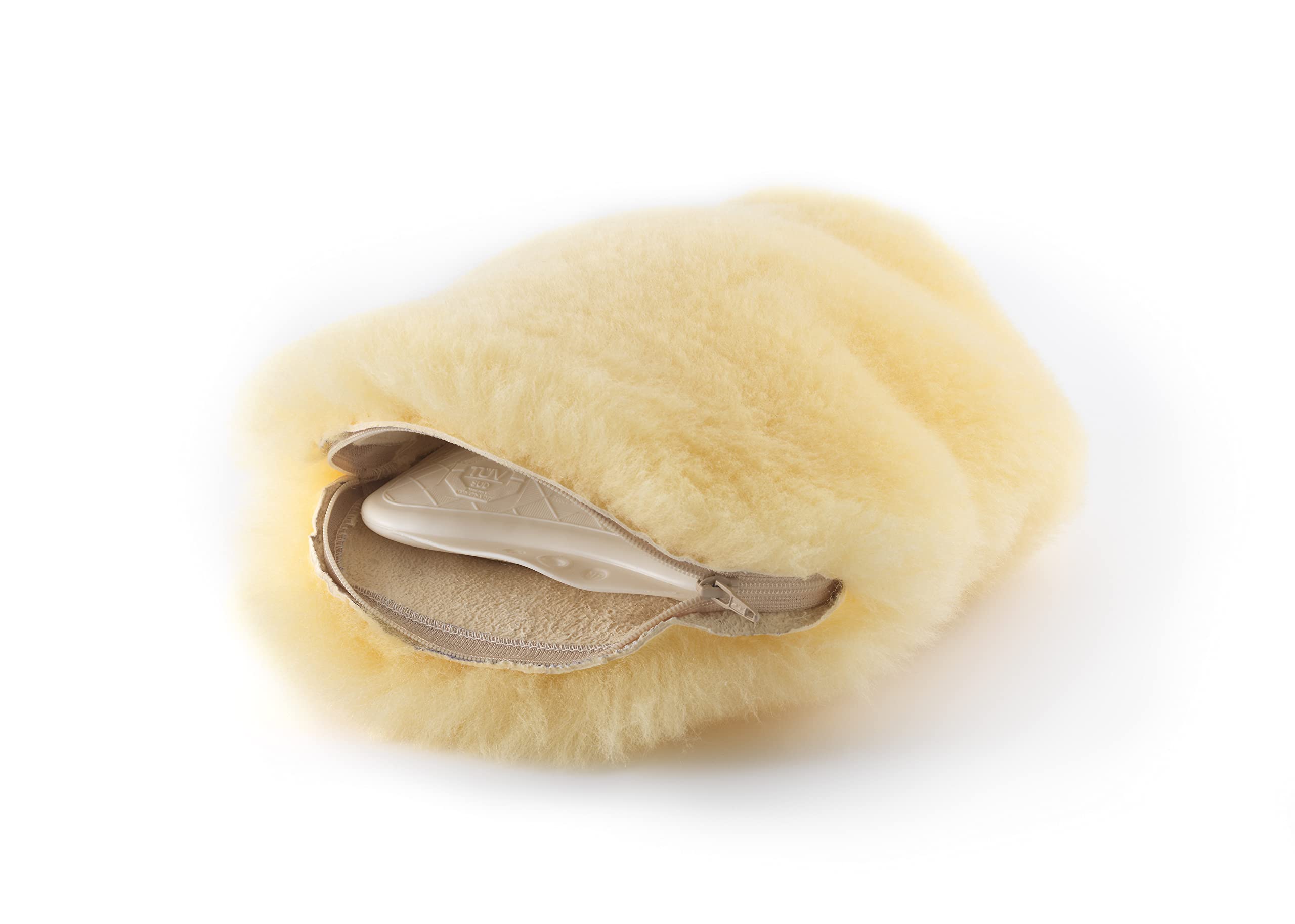 Hofbrucker® Borsa dell'acqua calda in pelliccia di agnello, 2,0 litri, ecologica | Rivestimento morbido, ecologico, calore naturale