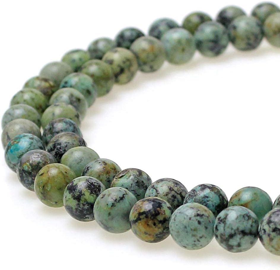 jartcNatural Round African Turquoise Beads for DIY Jewellery Making Bracelet Necklace 15" (6mm)