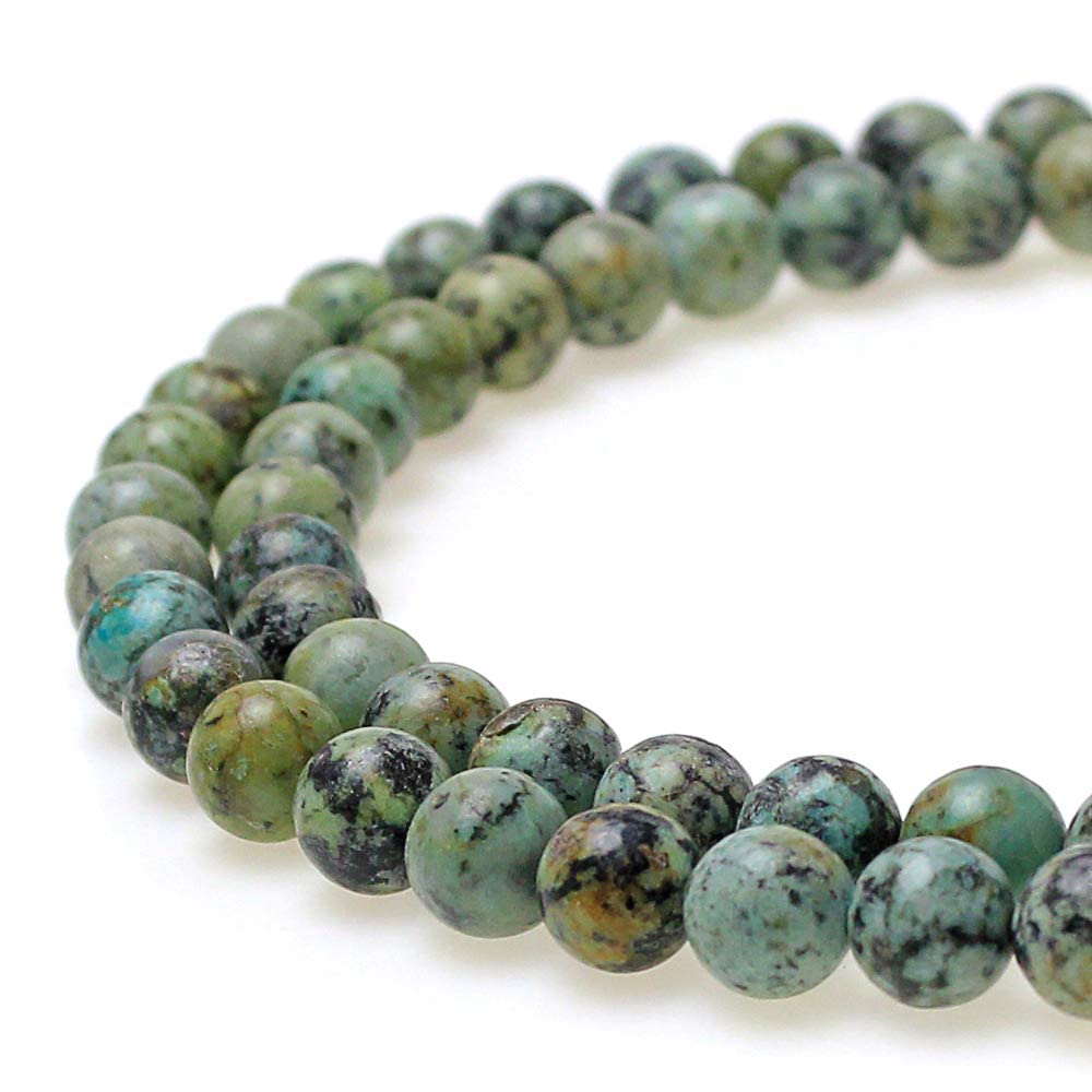 jartcNatural Round African Turquoise Beads for DIY Jewellery Making Bracelet Necklace 15" (6mm)