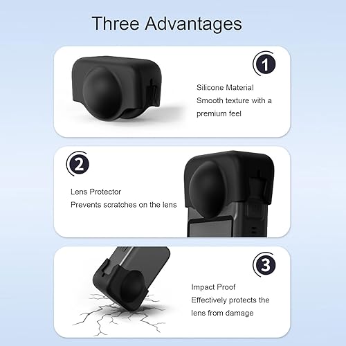 Miniatura 6 de Protector de lente de silicona para OSMO 360, tapa antipolvo y a prueba de arañazos con fácil instalación y extracción