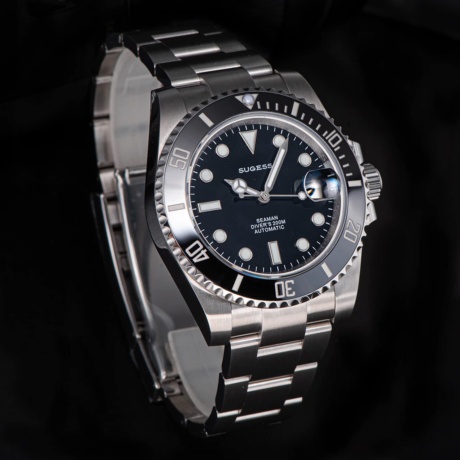 High-Beat 28800 bph Ocean Star 200M Wasserdichtigkeit 316L Edelstahl Keramik Lünette Automatik Mechanische Taucher Herren Armbanduhr SW116610LN, Silber, Armband