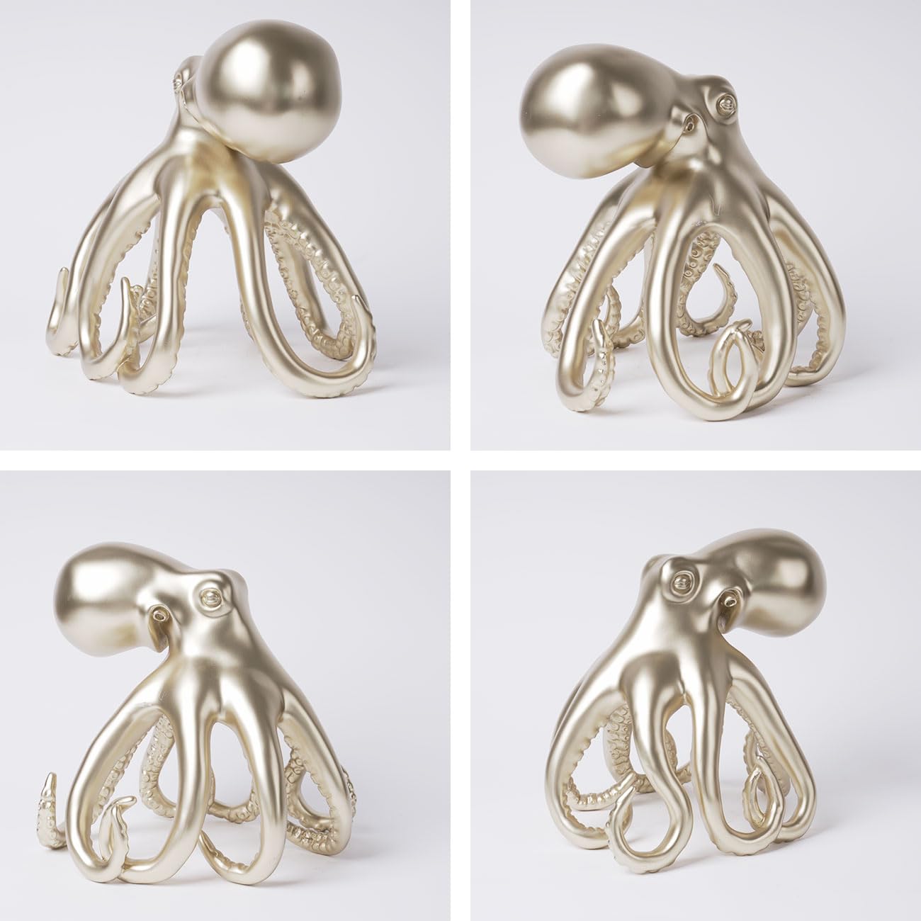 Escultura de Pulpo Figura Abstracta Estatua Moderna Decoración Arte Interior Regalo para Estanterías Escritorio Mesas Resina 22cm