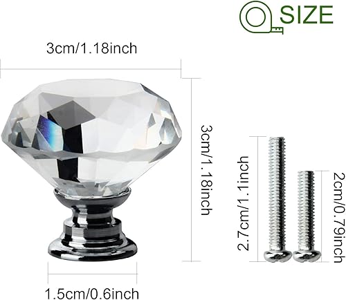 Miniatura 2 de POZEAN - Perillas de cristal para gabinete