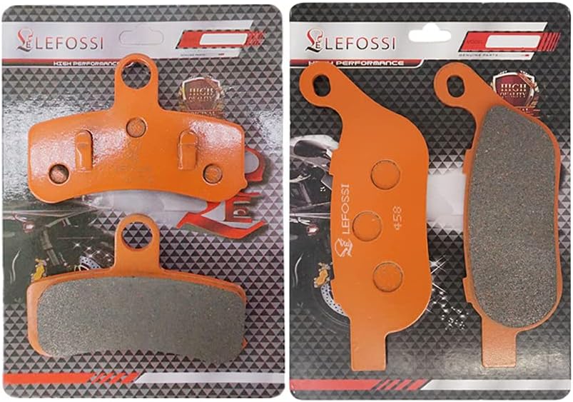 Front and Rear Carbon Fiber Brake Pads Compatible with for Harley FLS Softail Slim 2012-2014 FLSTC Heritage Softail Classic 2008-2014 FA457F FA458R