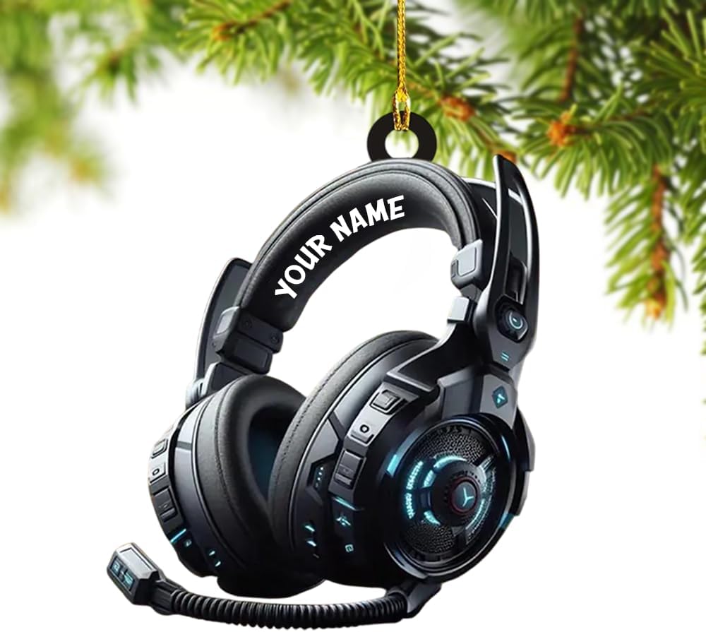 Personalized Gamer Ornament 2025, Custom Name Gaming PC Christmas Ornament, Flat Acrylic Computer Ornament for Gamers, Custom Gaming Setup Tree Decoration, Unique Gift for PC Lovers, 2