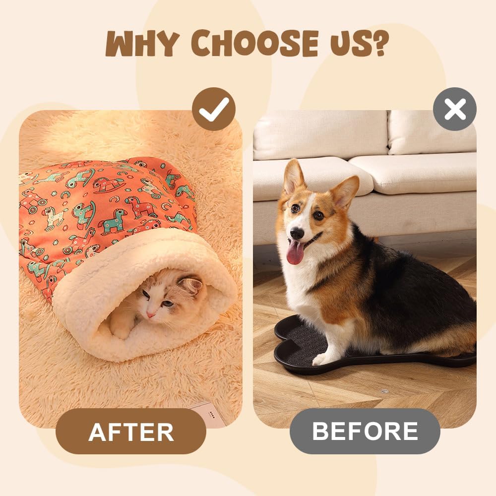 كيس نوم للقطط، كيس نوم شتوي جديد 2025، سرير قطط ذاتي الدفء، كيس نوم للقطط ناعم ومريح، كيس نوم للقطط والكلاب الصغيرة (ازرق-قطعة واحدة+زهري-قطعة واحدة)