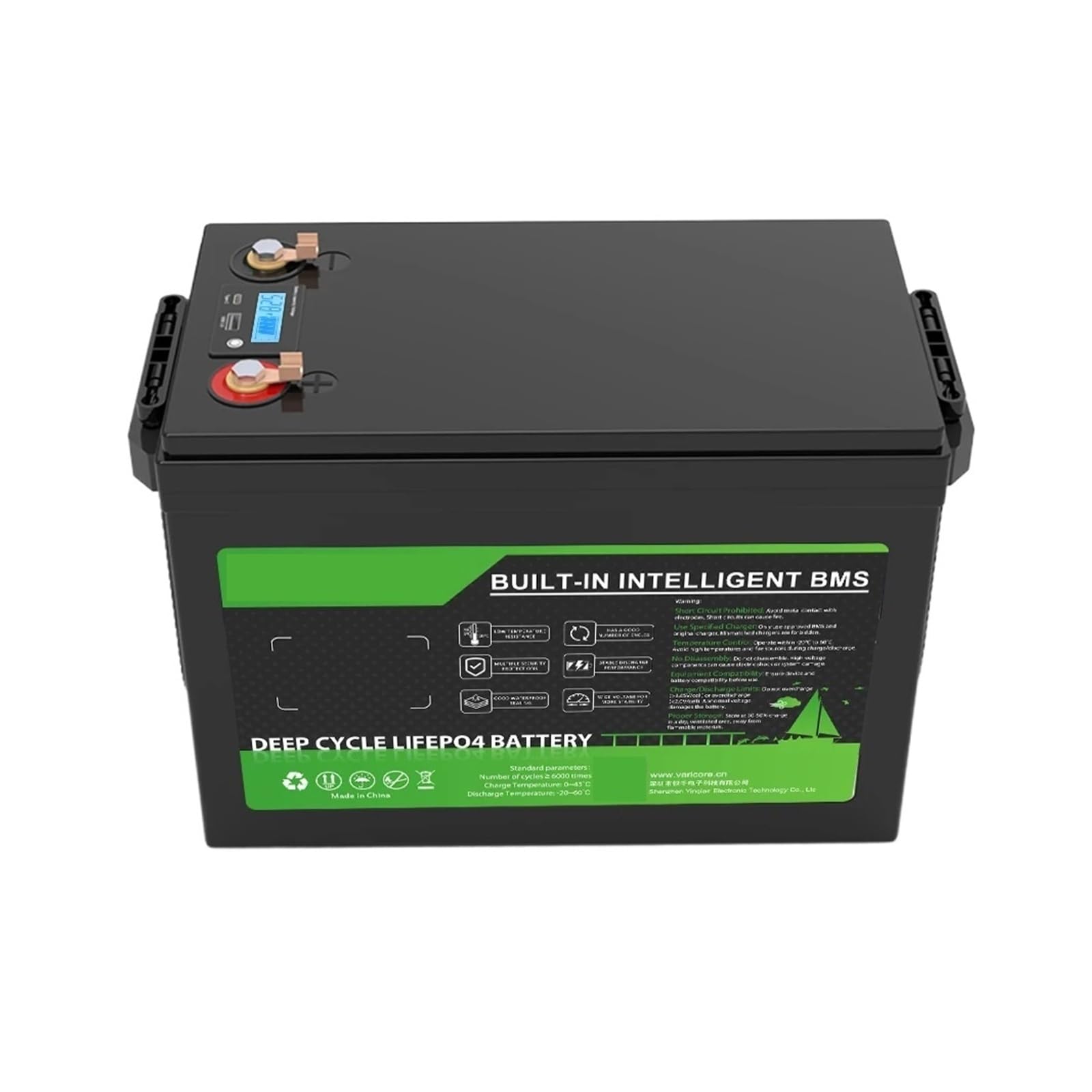 Batería De Ciclo Profundo, 12V/24V/48V 310Ah 340Ah 180Ah 150AH 100Ah | LiFePO4 batería 12,8 V fosfato de hierro y litio Compatible con EV RV carrito de golf viento Solar(48V 50Ah-LCD)