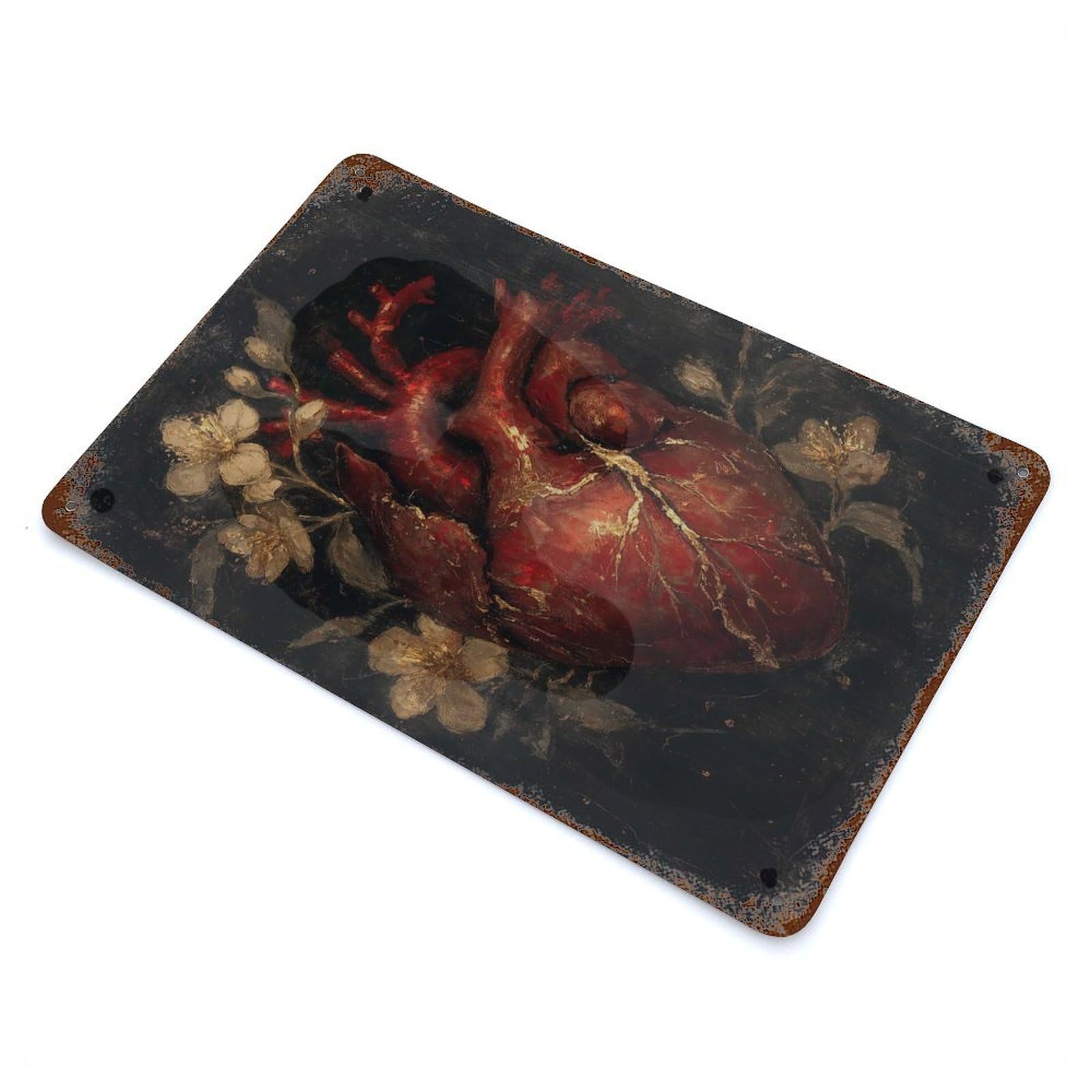 Garage Style Kintsugi Heart Broken Beauty Reborn Decorative Tin Sign 11.8"x7.9", Industrial Home Decor for Bar And Workshop