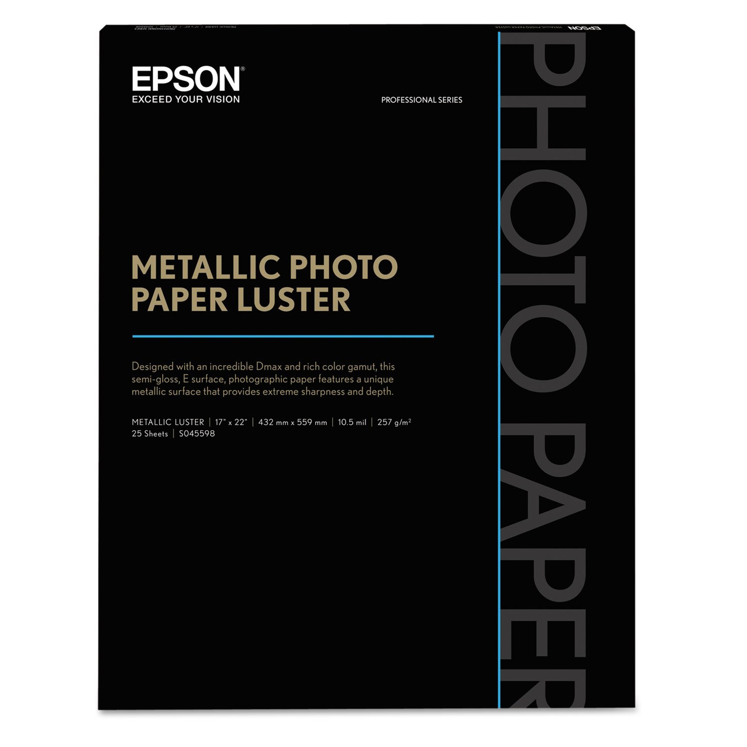 Epson 17x22" Metallic Glossy Photo Paper, 25 Sheets