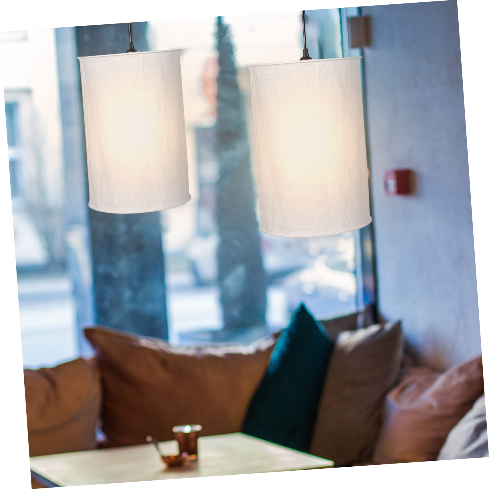 Abat-Jour Tissu Jaune Cylindrique à Clip – Élégant Et Lumineux Pour Lampe De Table Ou Suspension