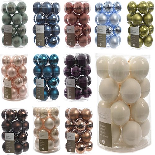 LS-LebenStil 18-20 Glas Weihnachtskugeln 6cm WollWeiss Creme...