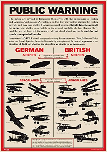 World War 1 Public Warning Aircraft Identification Poster - A3 by Westair