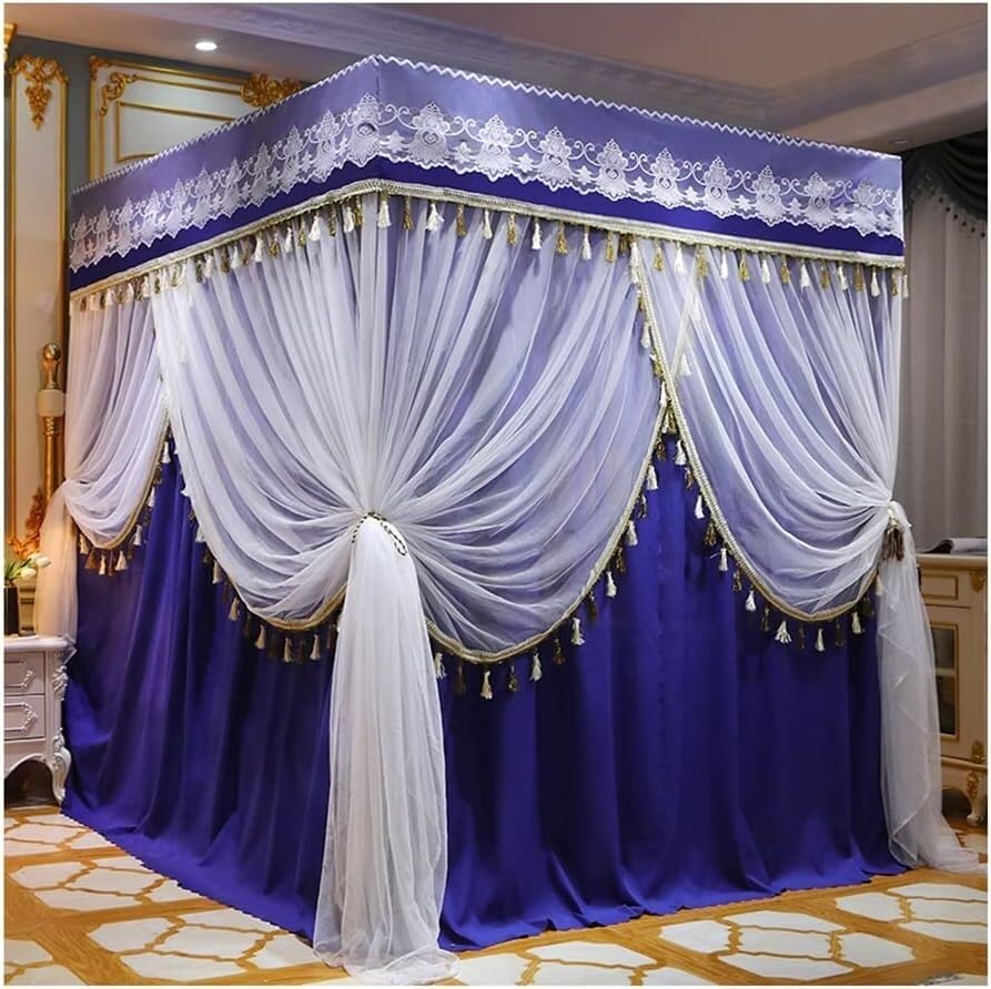 Couvre-lit européen ELzEy violet 180x220 cm avec moustiquaire