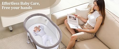 Miniatura 4 de Cunas para bebé, 3 en 1, cuna para bebé, resistente, portátil y fácil de ensamblar, incluye mosquitero y bolsa portátil. (Jaque)