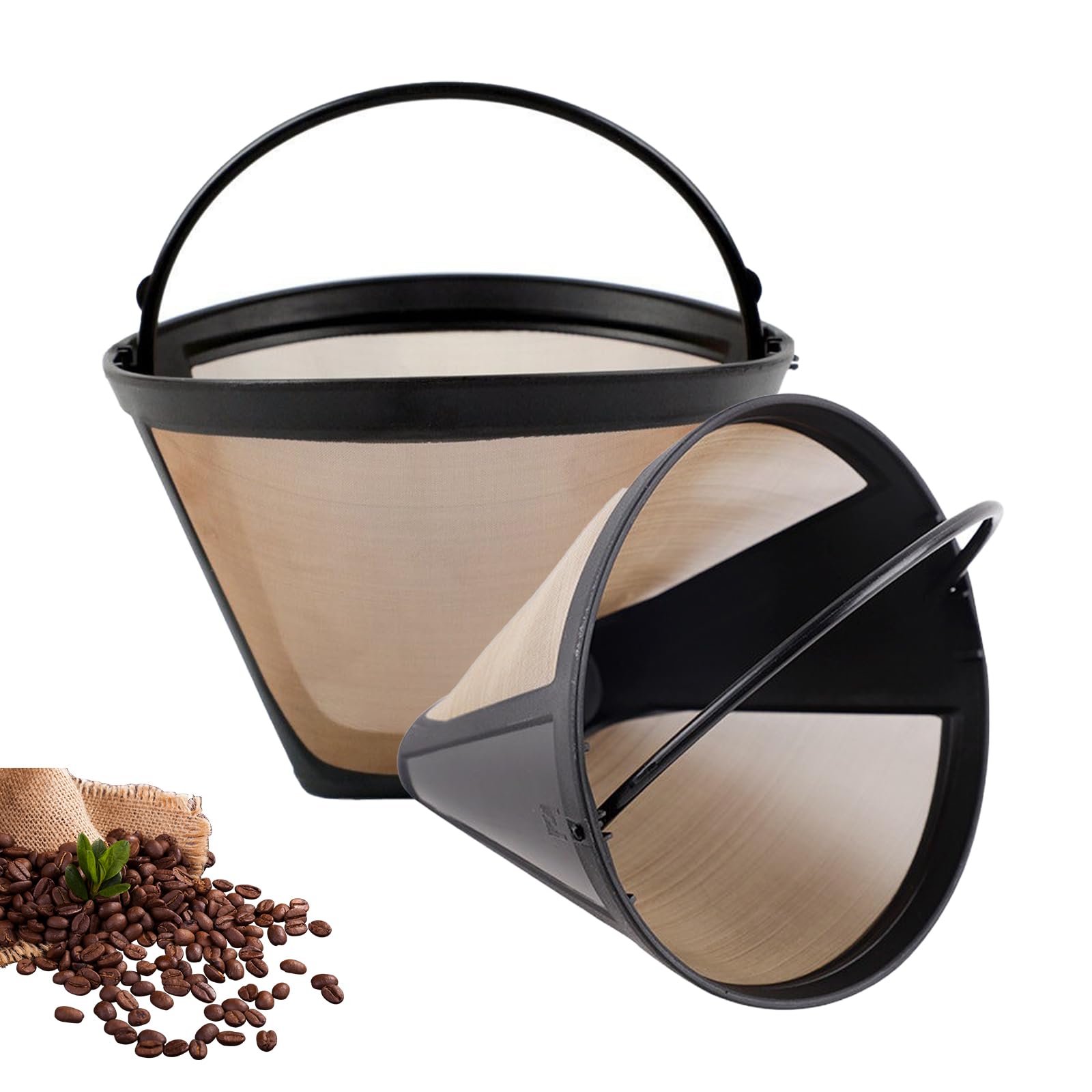 Filtri Caffè Riutilizzabili In Acciaio Inox - 2 Pezzi Misura 4, 100 Mesh, Per Macchine Americano 8-12 Tazze - Foto 6