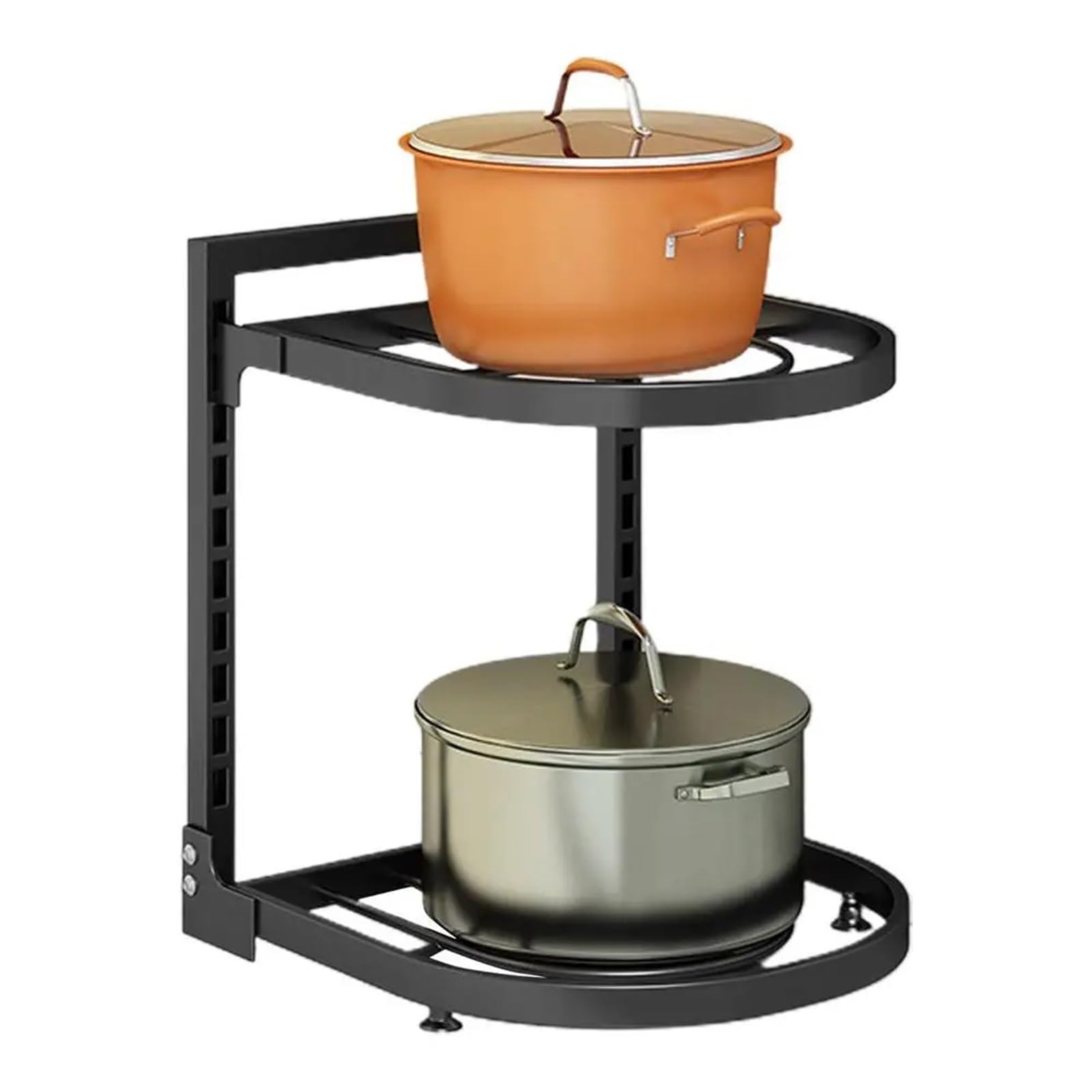 YXINAER Pots and Pans Organizer Kitchen Pot Stand Multi-Tier Shelf Adjustable Under Cabinet Storage Rack Space-Saving Cookware For Pots Pans Baking(Color1)