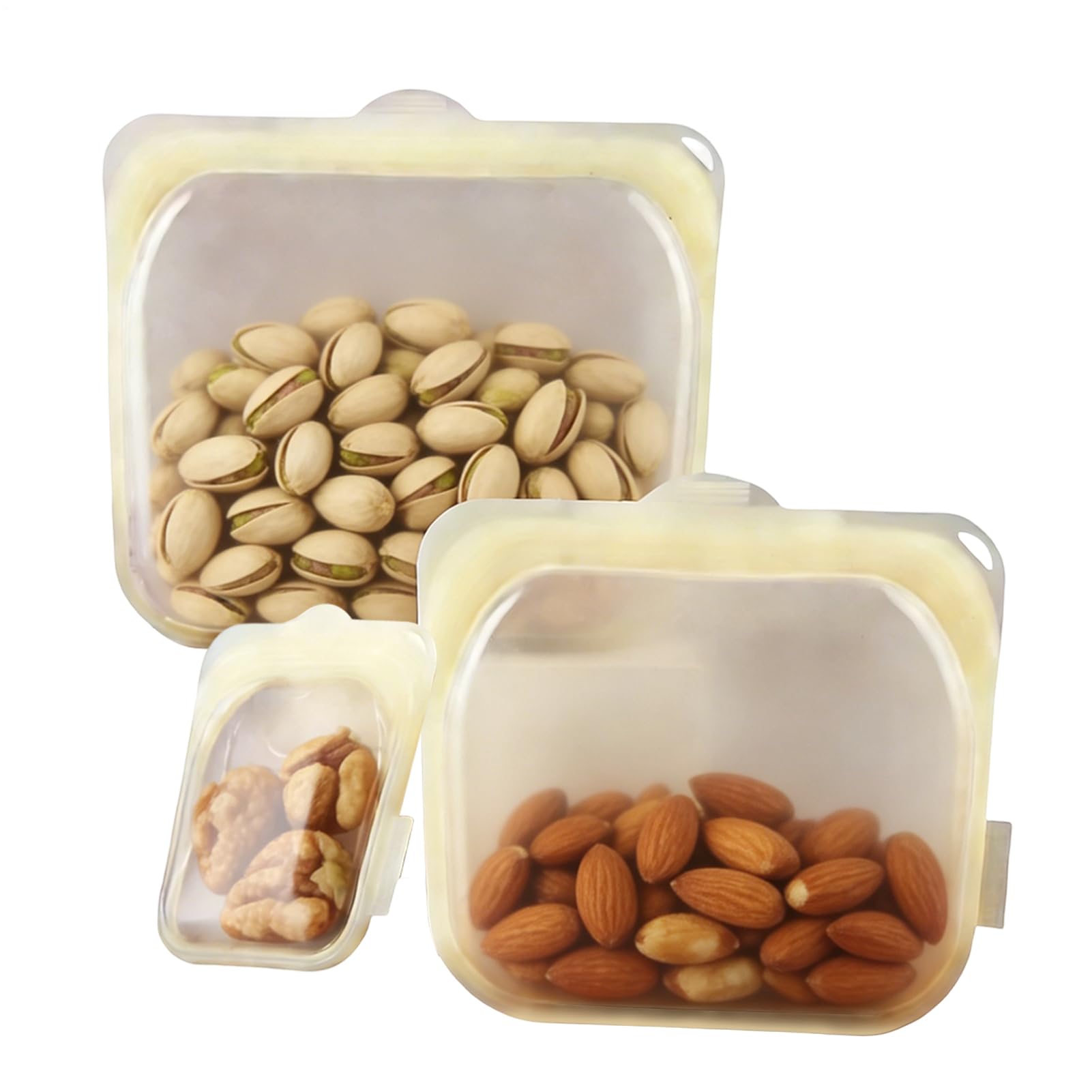 Sacchetti Riutilizzabili per Panini 3 Pezzi Sacchetti Porta Spuntini in | Buste per Alimenti Lavabili in Lavastoviglie per Preparazione Pasti, Viaggi, Frigorifero, Carne, Formaggio, Verdu