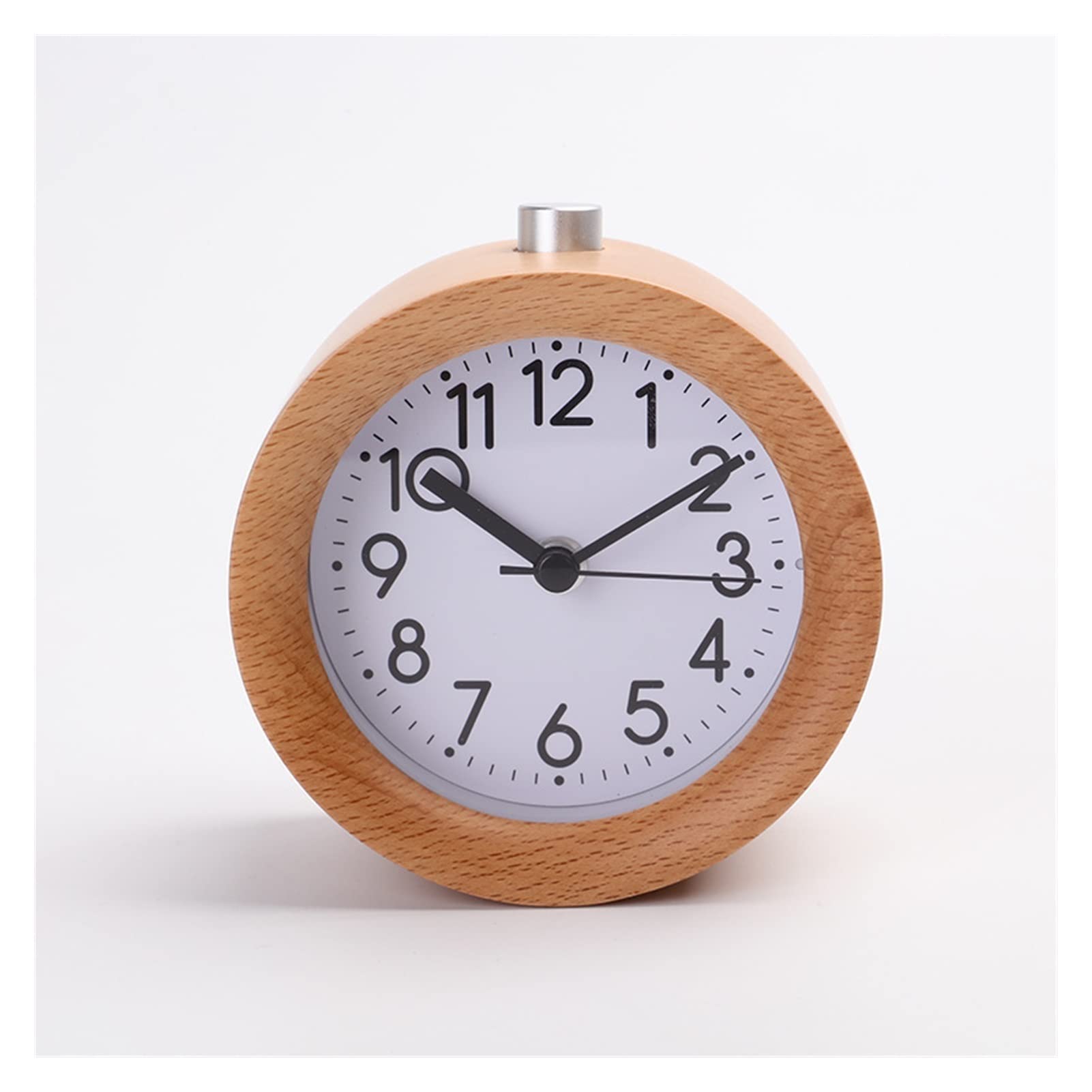 SBZIOJHDR alarm clock, Alarm clocks bedside for bedrooms,Wood Clock Snooze Bedside Kids Circular Backlight Desktop Silent No Ticking Super