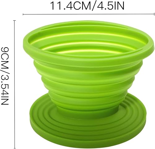 Miniatura 4 de Joyangy Filtro plegable para cafetera, gotero de café reutilizable, cafetera de goma con 5 filtros de papel, para el hogar, campamento, viajes,