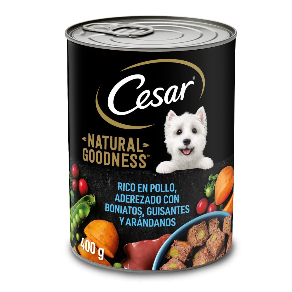 Cesar Natural Goodness Comida Húmeda para Perros Adultos con Pollo (Pack 6 Latas x 400g)