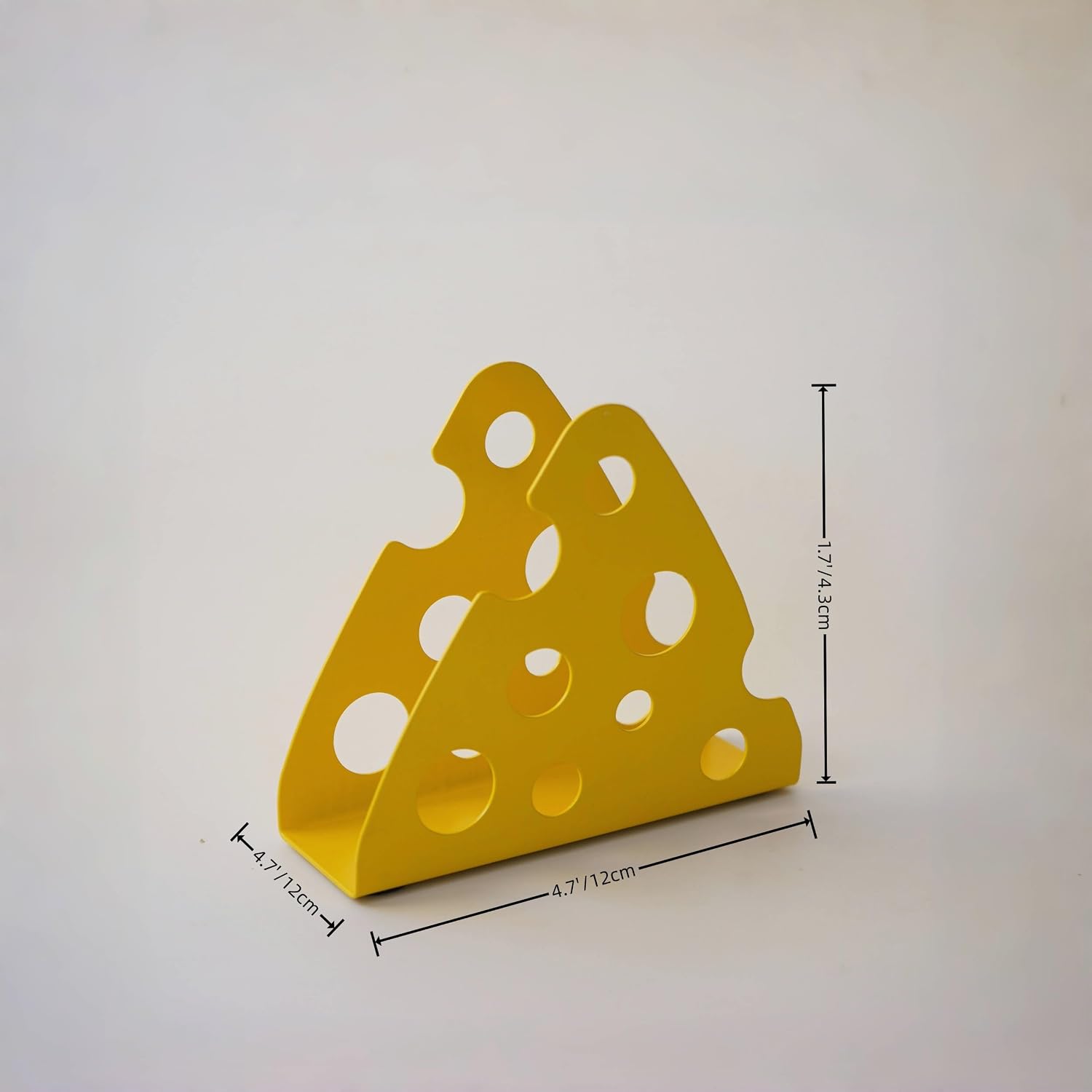 Metal Cute Yellow Cheese Silhouette Tabletop Napkin Holder For Table/Freestanding Tissue Dispenser