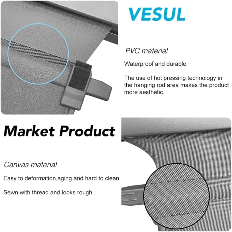 VESUL Retractable Cargo Cover Compatible with Crosstrek Impreza Hatchback 2018-2023(NOT Fit Hybrid Model) Security Shade Shield Tonneau Cover Luggage Privacy Screen All Weather Protection