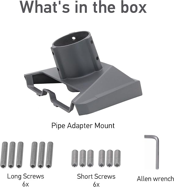 Starlink Standard Gen 3/4/4X Pipe Adapter Mount, Secure Pole Mount Kit for Roof, RV&Outdoor Installation, Heavy-Duty Weatherproof Aluminum Adapter for Starlink V3/V4 Standard Dish, Pipe Not Included