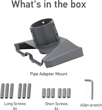 Starlink Standard Gen 3/4/4X Pipe Adapter Mount, Secure Pole Mount Kit for Roof, RV&Outdoor Installation, Heavy-Duty Weatherproof Aluminum Adapter for Starlink V3/V4 Standard Dish, Pipe Not Included