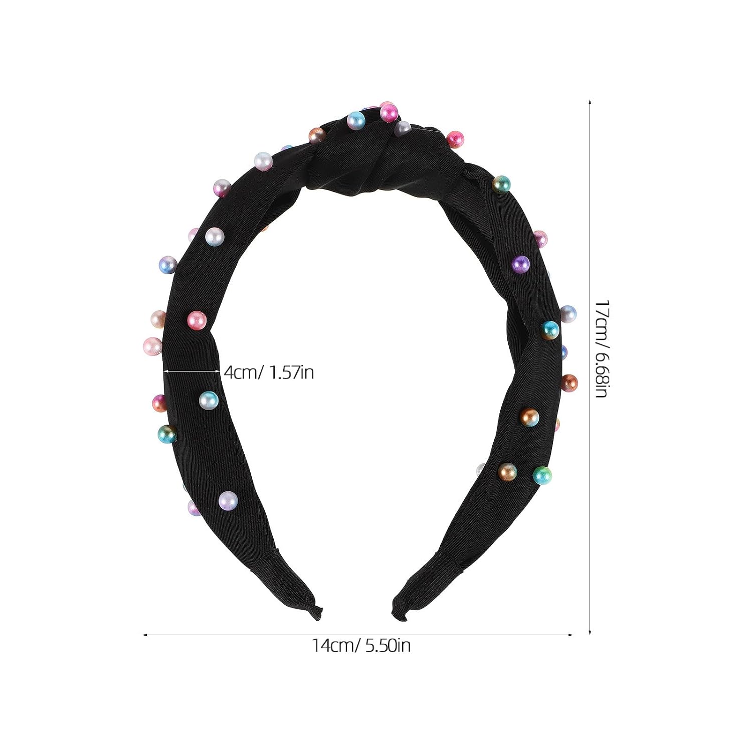 SUPVOX Wide Knotted Faux Pearl Headband for Women, Black Wide Fashion Headbands Hair Accessory, Wedding and Daily Wear Hair Styling Tool image 2