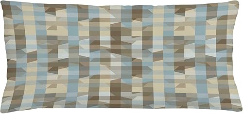 Ambesonne Funda de cojín geométrica, aspecto fractal moderno con patrón de líneas verticales, ilustraciones de colores suaves, funda de almohada