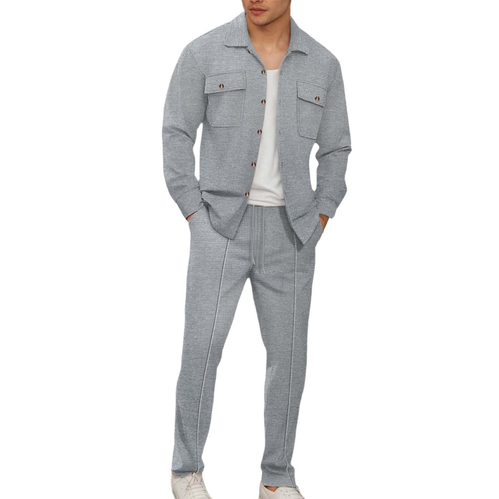 Générique Męski zestaw bawełniany, 2-częściowy, dres treningowy, sportowy, bluza z kapturem, spodnie na co dzień, lekkie, oddychające, treningowe, siłownia, dom elegancki, A37
