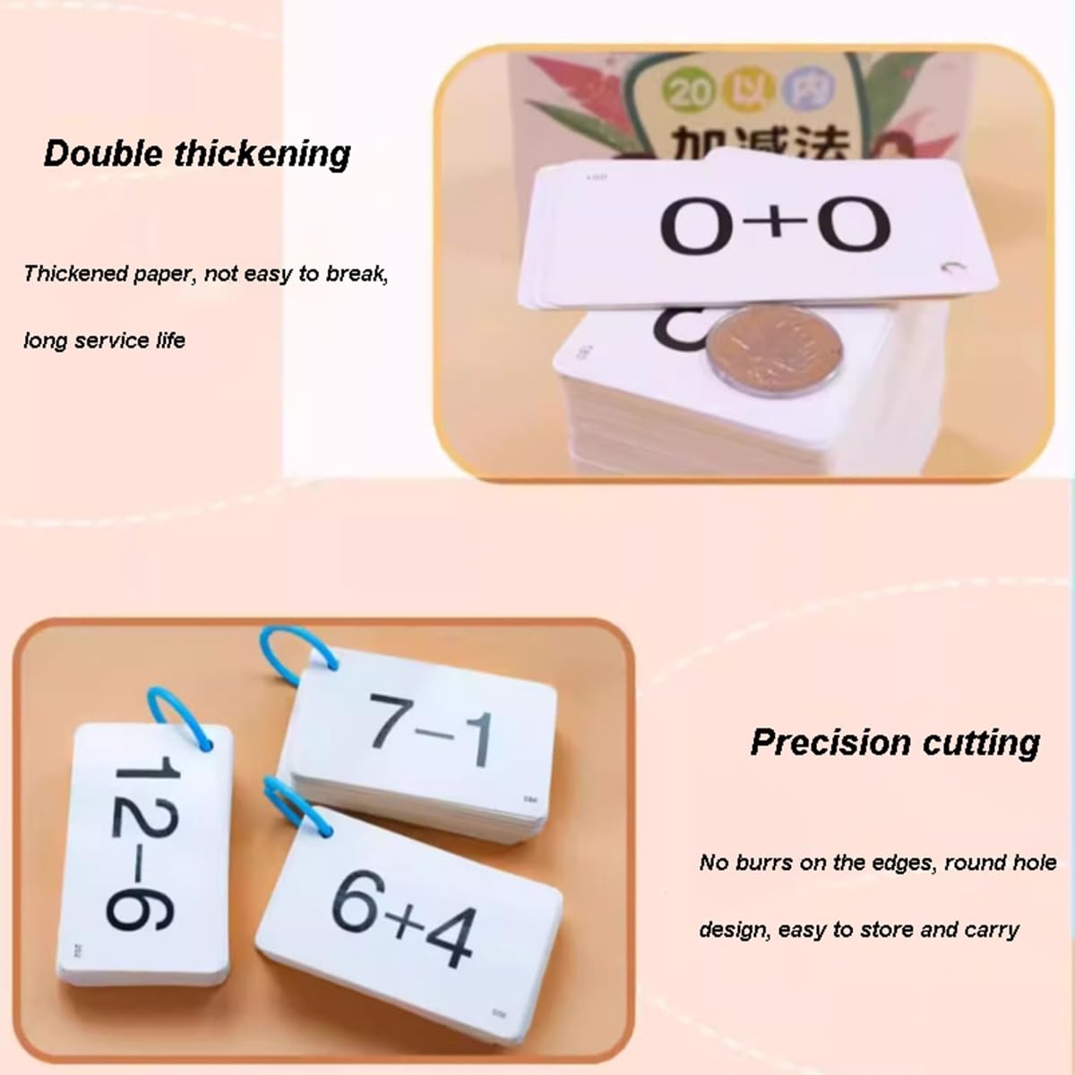 Tarjetas de Memoria numéricas, Tarjetas de matemáticas con Anillos, Suma y resta hasta 100 for Profesores de Aula y educación en casa.(Add+Sub Within 10/20/50/100)