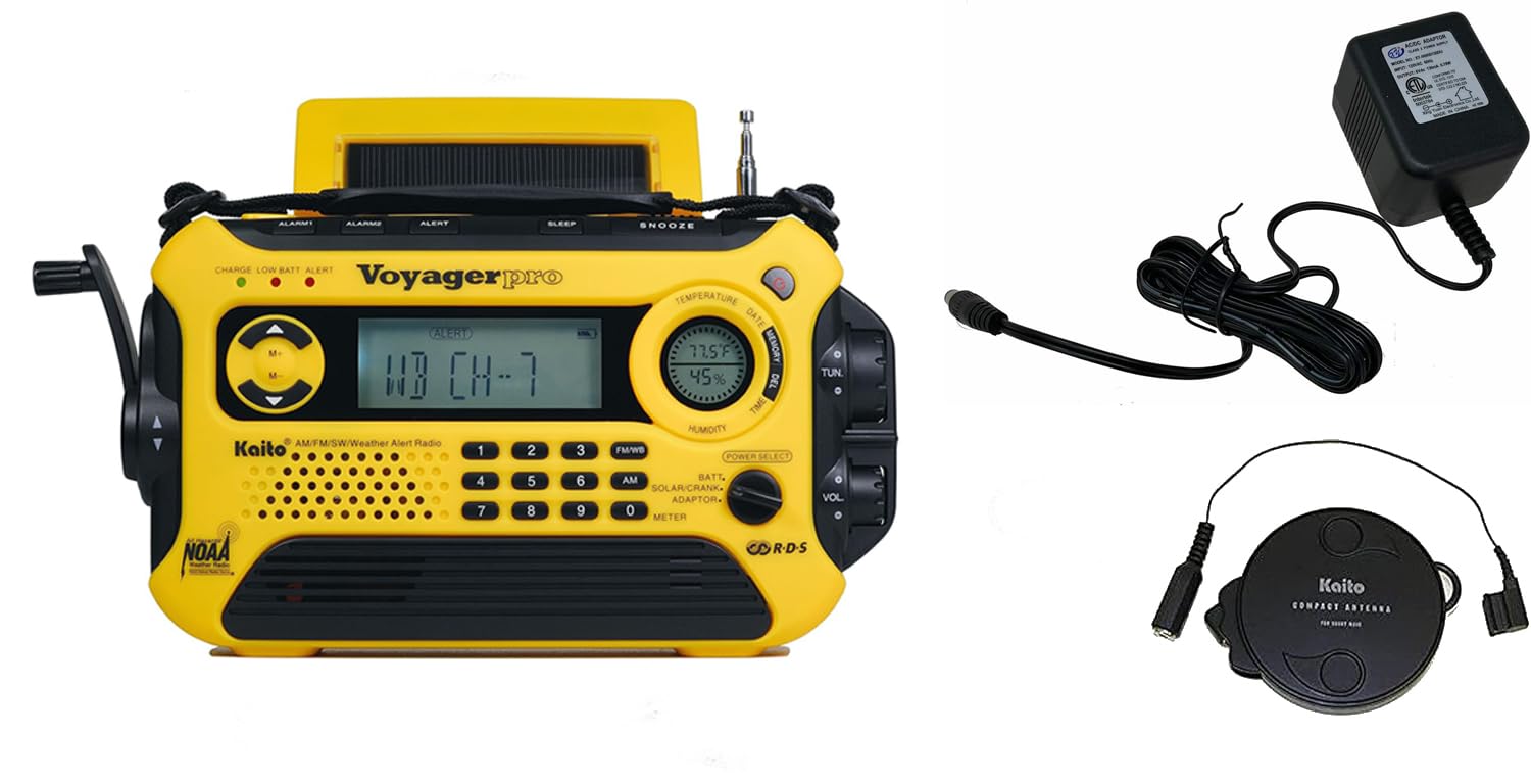 Kaito KA600 Voyager Pro Deluxe Bundle with Wall Adapter/Charger & External Antenna
