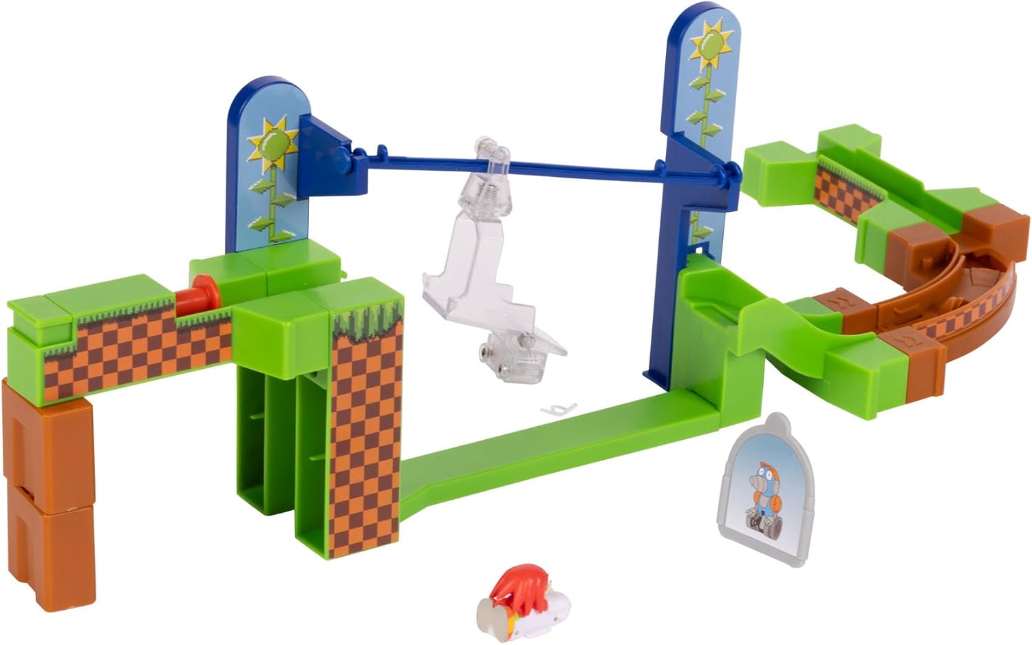 JAKKS Pacific Sonic The Hedgehog Go Go Racers Playset Knuckles Adventure Fun Track and High Speed Launcher