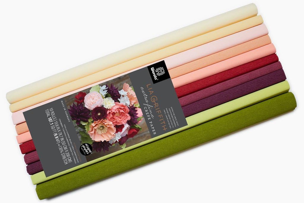 Creativity Street Lia Griffith Extra Fine Crepe Paper Folds Rolls, 10.7-Square Feet, Assorted Colors