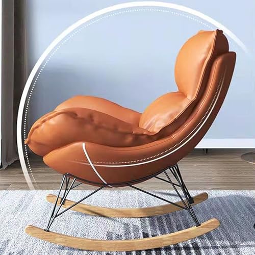 Craftthink Rocking Chair, Upholstered Glider Chair Nursery Accent Chairs Fabric Armless Chair With High Back Design For Living Room Bedroom Offices, Glider Chair & Ottomans Yellow #TOP3