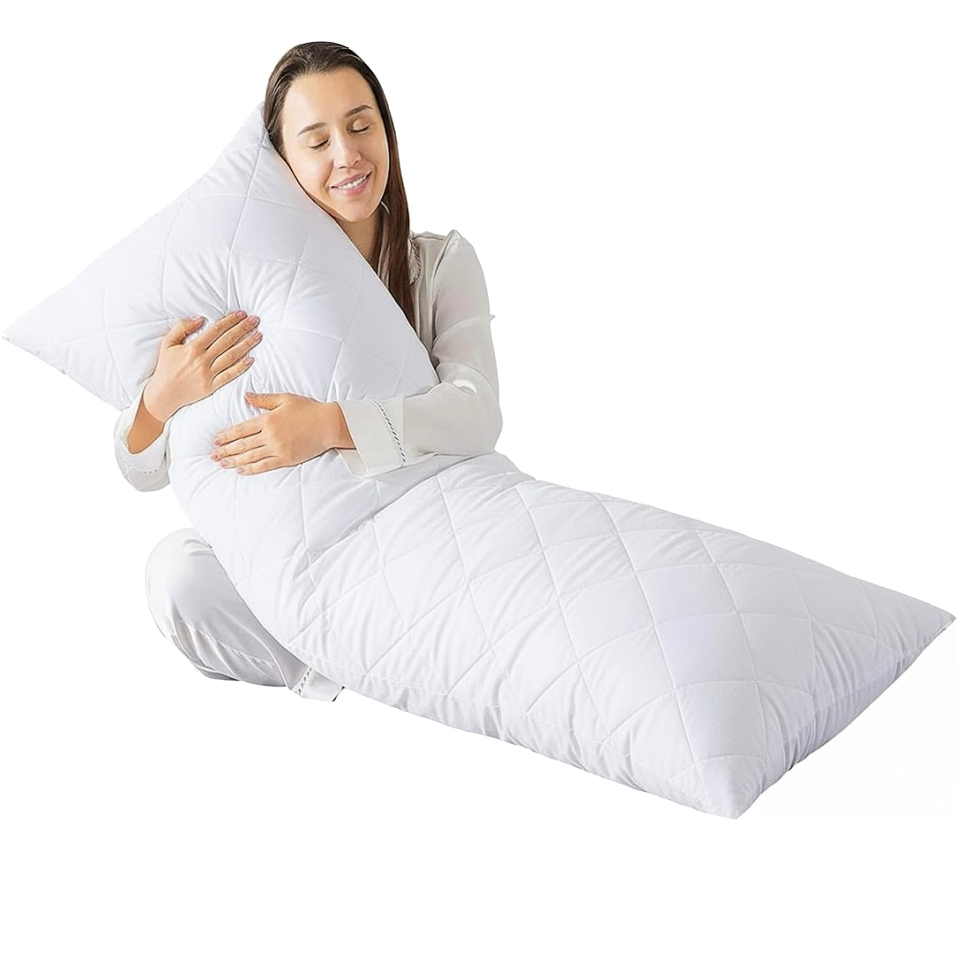Adam Home Quilted Bolster Pillow (King 5FT) Non-Allergenic Orthopedic Long Pillow for Side Sleeper, Back, Neck, Pregnancy, Maternity Support, Full Body Pillow
