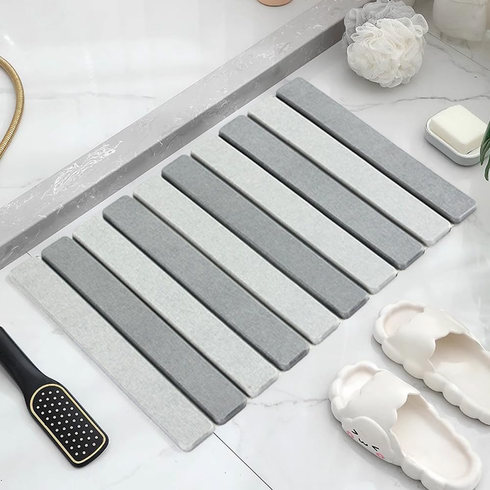 Large Stone Dish Drying Mats for Kitchen Counter 60x39cm,Foldable Stone Drying Pad,Non-Slip Natural Diatomaceous Earth Shower Mat for Bathroom Kitchen - Image 3