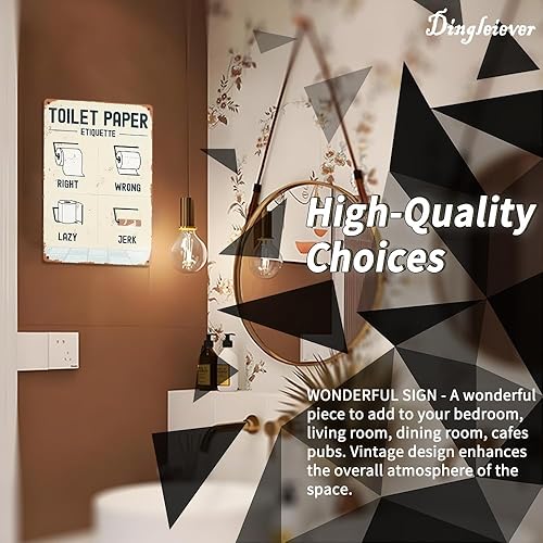 Miniatura 7 de Letrero de metal con etiqueta de papel higiénico, 12 x 8 pulgadas