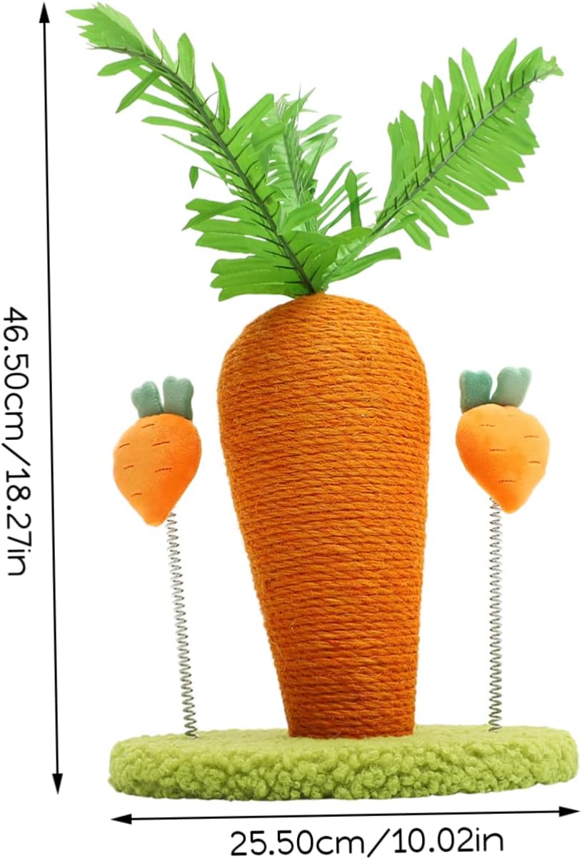 GANAZONO 1set Cat Scratching Post Wear-Resistant Rope Stable Thick Base Decorative Carrot Toy for Indoor Cats for Grinding and Self-Play