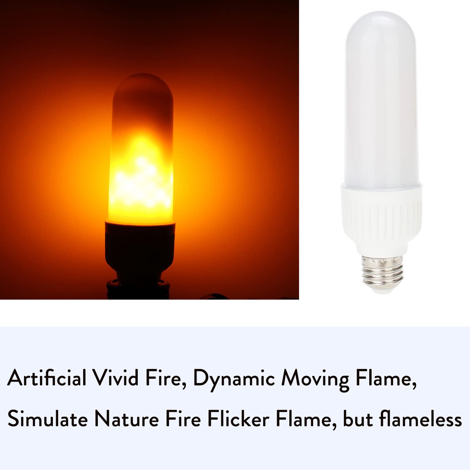 lampadine 5 pz. AC85-265V LED. Fiamma Effetto Fuoco E27 E26 B22 2835 SMD Lampadine 5W Creative Lights Flowing Emulation Emulation Atmosphere Lampada da Decorazione(E27,Giallo)