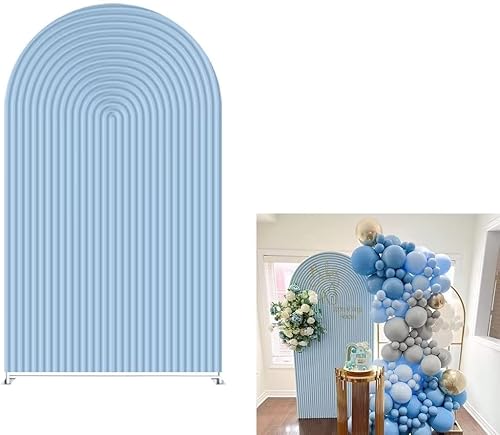 Cubiertas de fondo de arco onduladas azules de 4 x 7 pies, cubiertas de paneles arqueados para bodas, fiestas de cumpleaños, decoración de