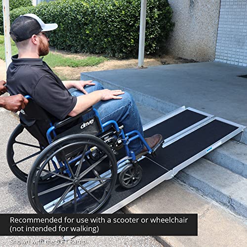Titan Ramps 6 Ft Multi Fold Breifcase Aluminum Wheelchair Ramp, Rated 600 Lb, Anti-Slip Threshold Wheelchair And Scooter Carrying Loading Ramp #TOP4