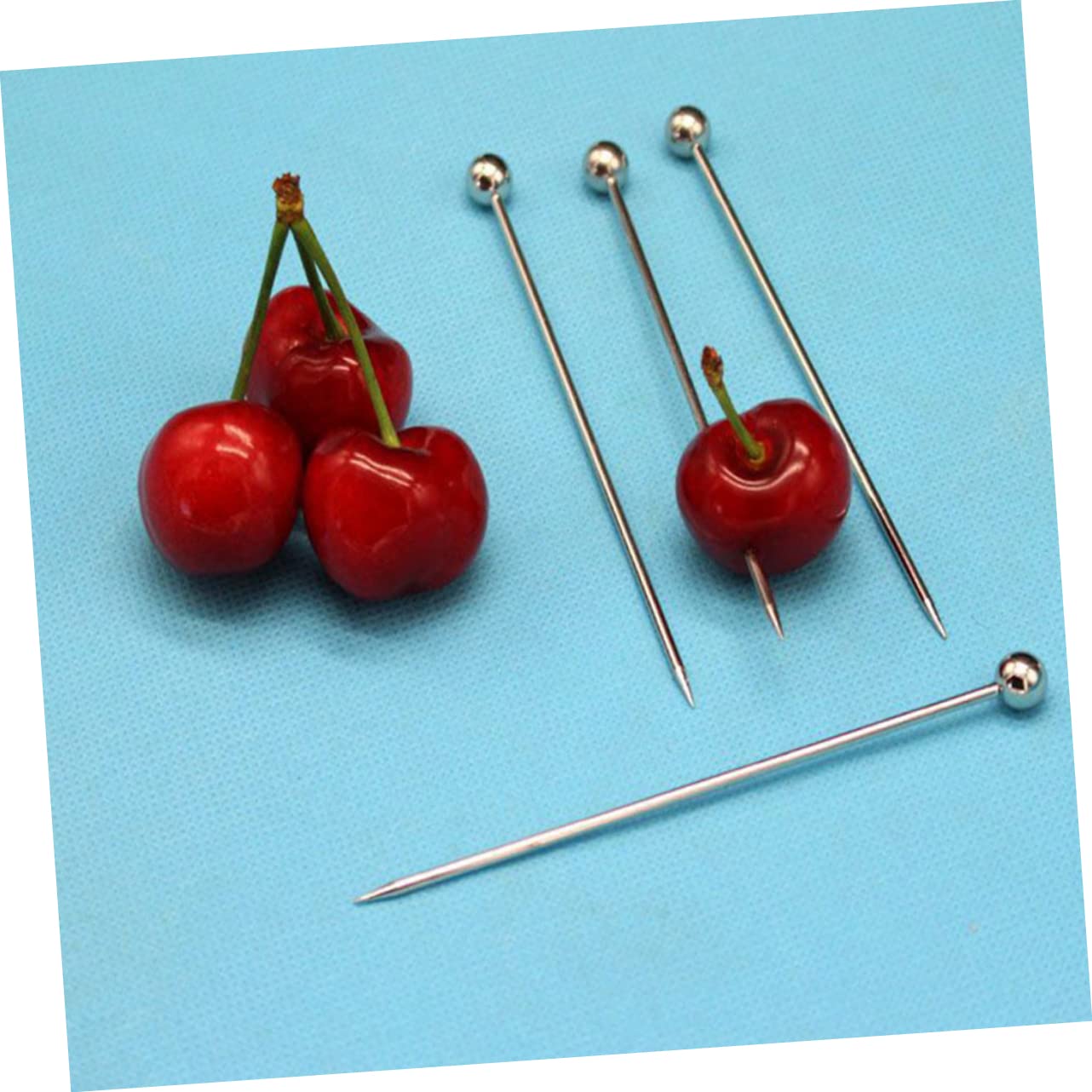Mobestech 3 Set di Decorazione del Cocktail Acciaio Riutilizzabile Bevanda Bere Cocktail di Spiedini Contorno Portatile Margherita Ghiacciato Agitazione Inossidabile 20 Pezzi*3