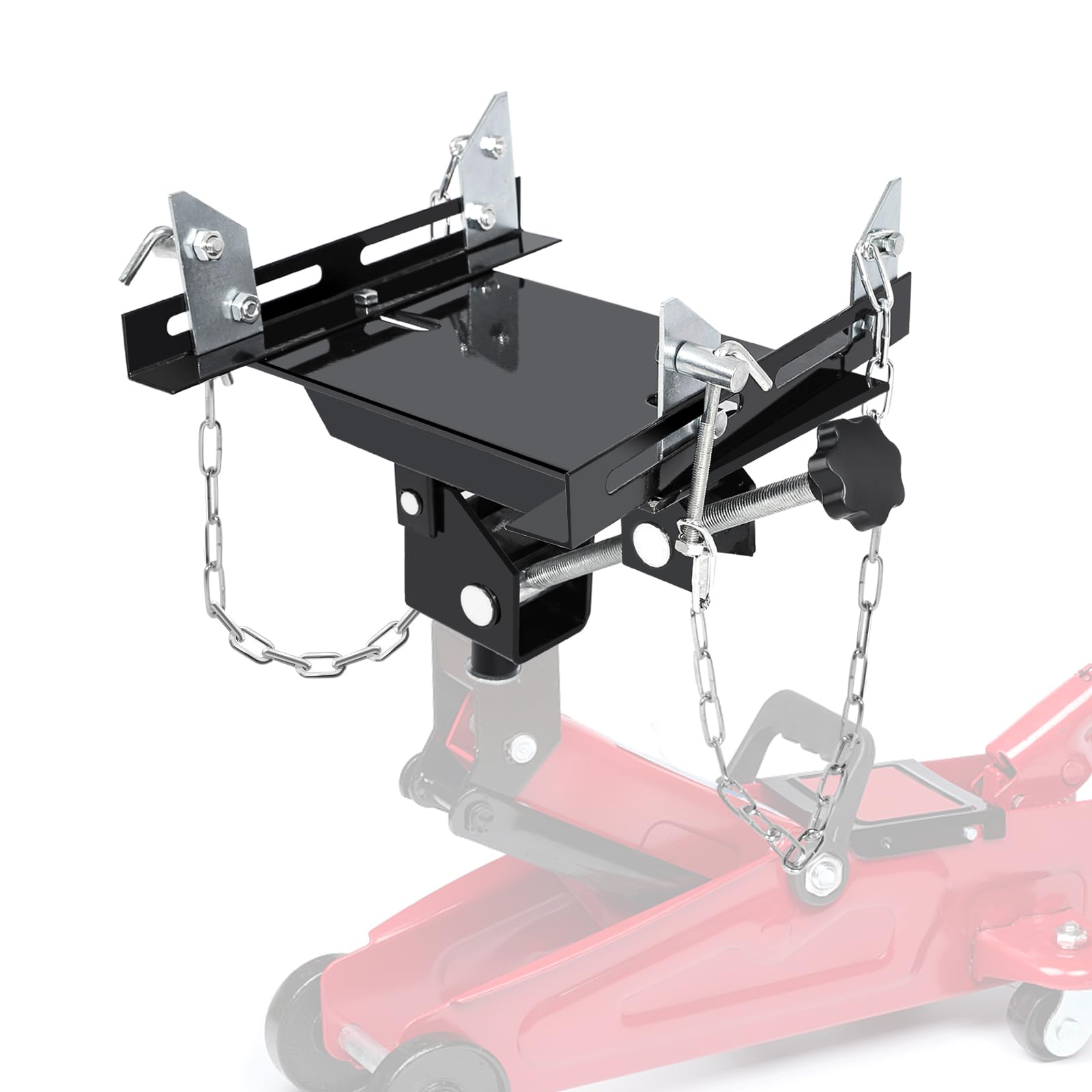 Photo 1 of Transmission Jack Adapter, 1100 lbs Universal Floor Jack Transmission Adapter with Dual High-Strength Chains, 1.17" Saddle Shaft, Gearbox Removal Tool for Cars, Trucks & SUVs