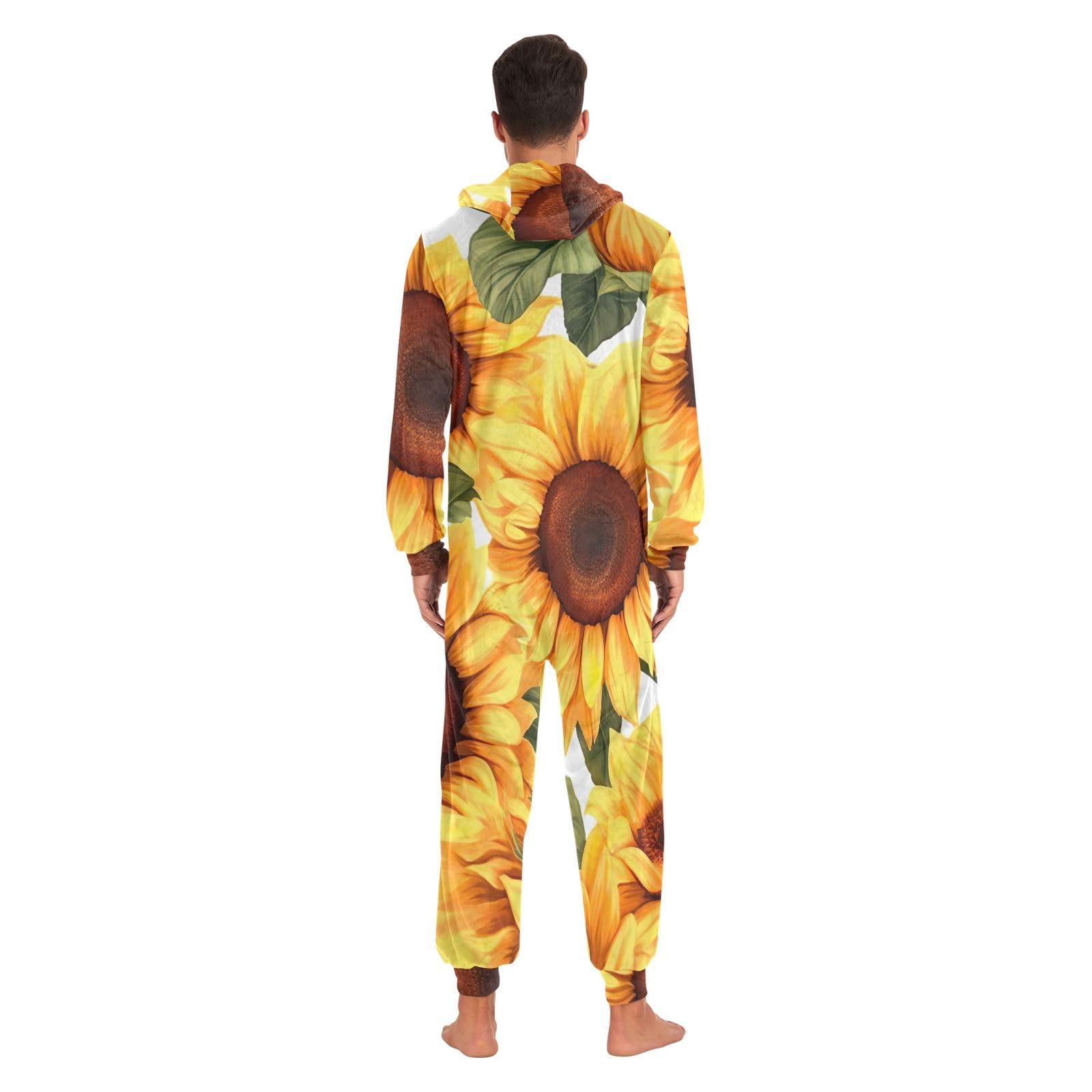 Pigiama natalizio per adulti, con girasoli, in morbido pile, per uomo e donna, comodo abbigliamento natalizio