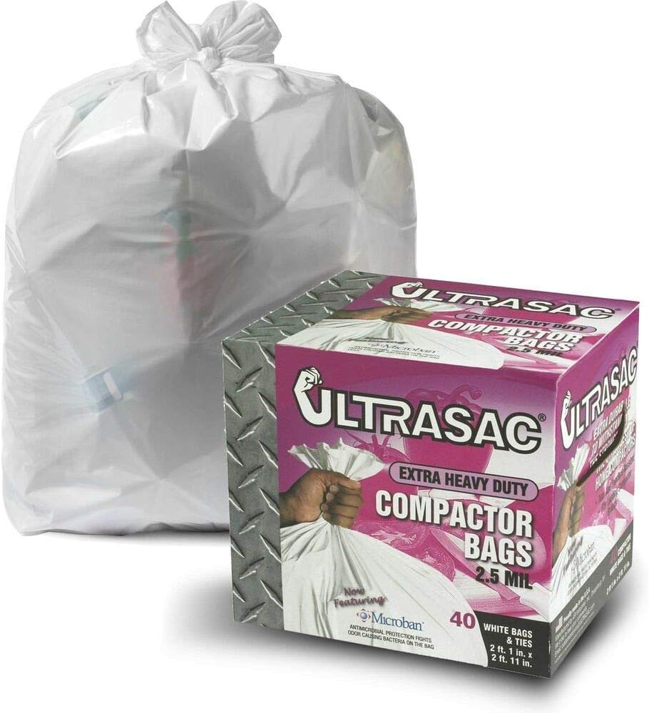 Ultrasac Trash Compactor Bags (40 Pack with Ties) 18