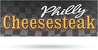 Philly Cheesesteak Vinyl Decal 36 Inch x 14 Inch Weatherproof Heavy-Duty Adhesive Backing | Authentic Recipes, Fresh Ingredients, Restaurant Promotions | Made in USA